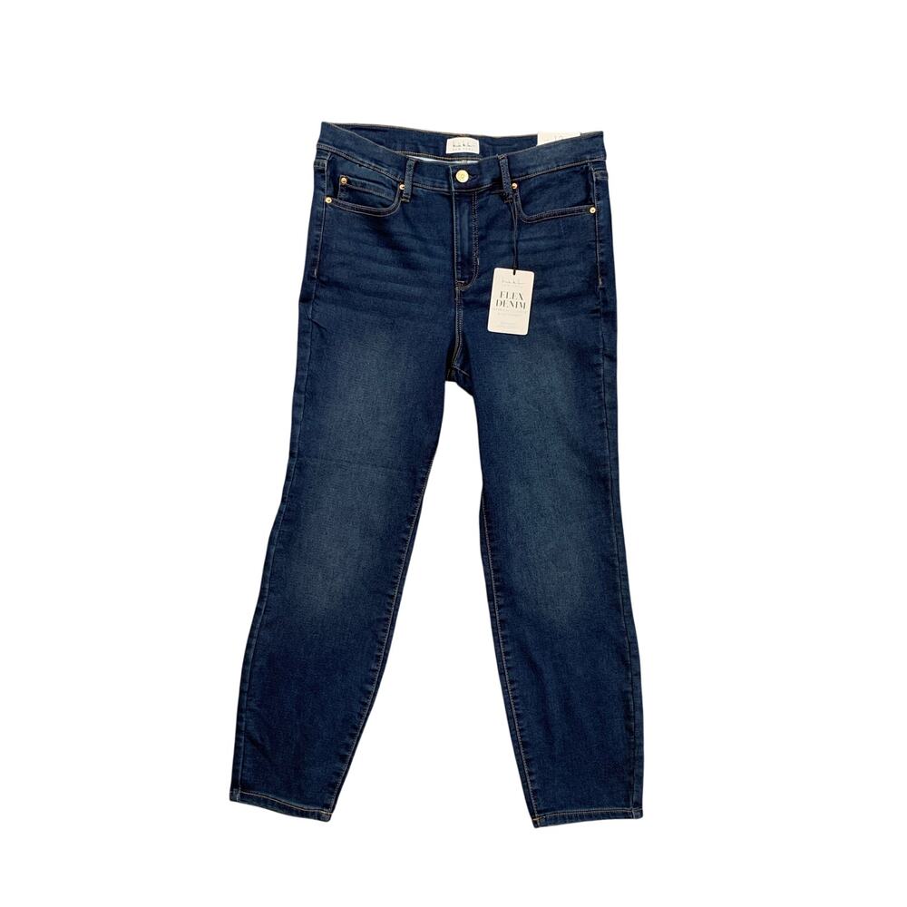 Nicole Miller Jeans Women 12 Blue Flex Denim Soho High Rise Ankle Skinny Stretch